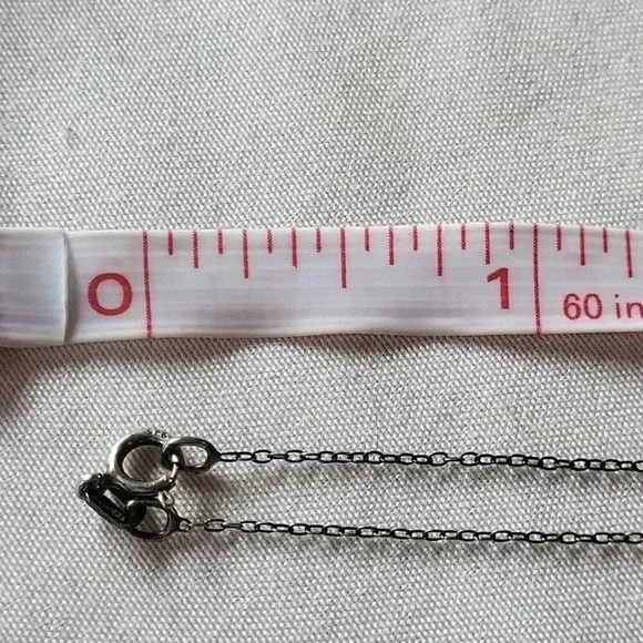 1/10 CTTW Diamond Pendant Silver 925 Eiffel Tower Necklace on Vtg 925 Chain 18" - Picture 6 of 7